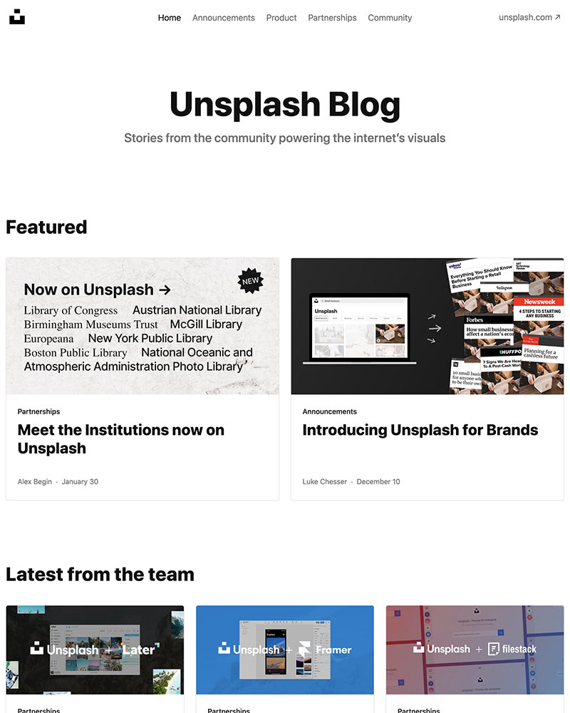 Unsplash theme