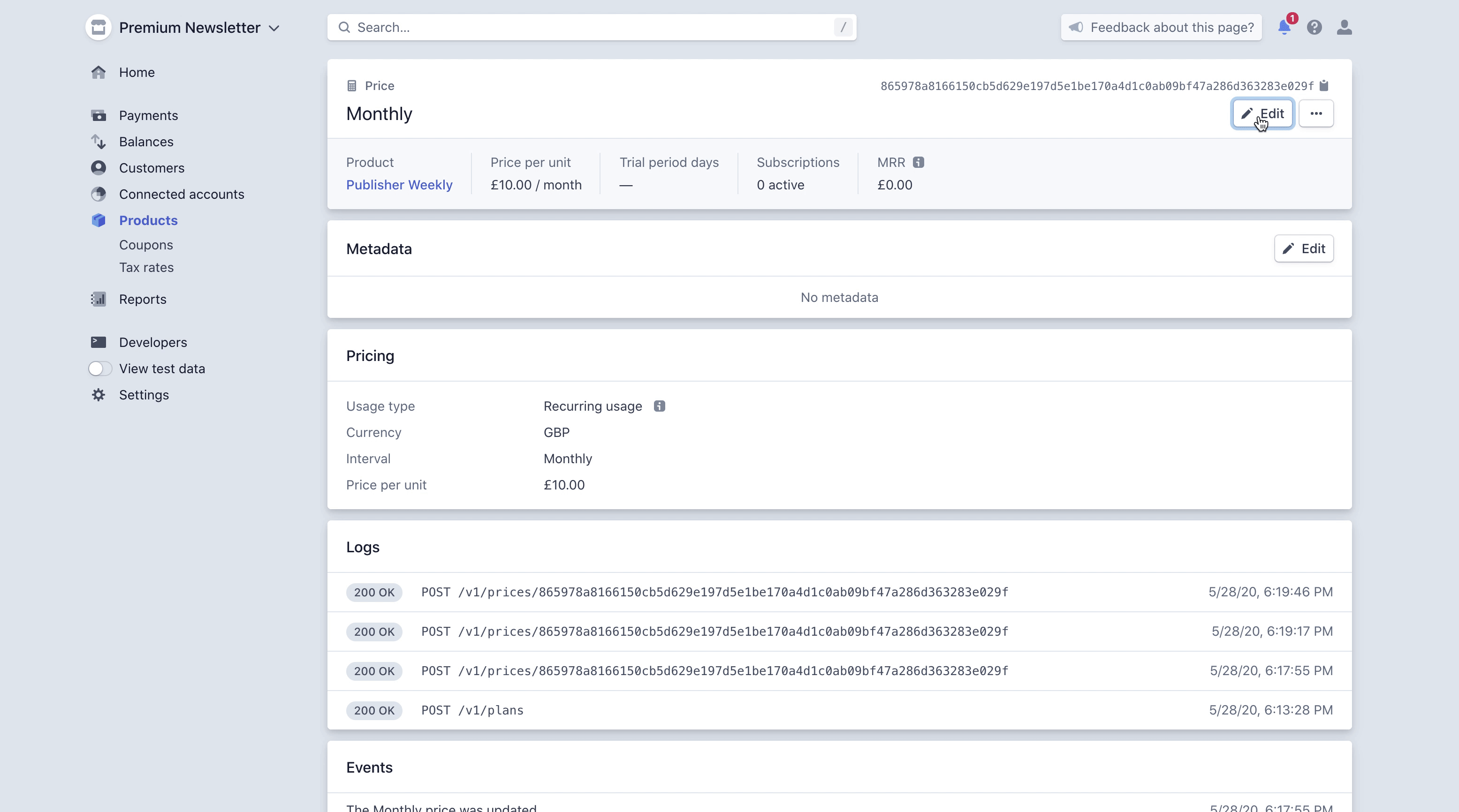 Set subscription pricing in Ghost