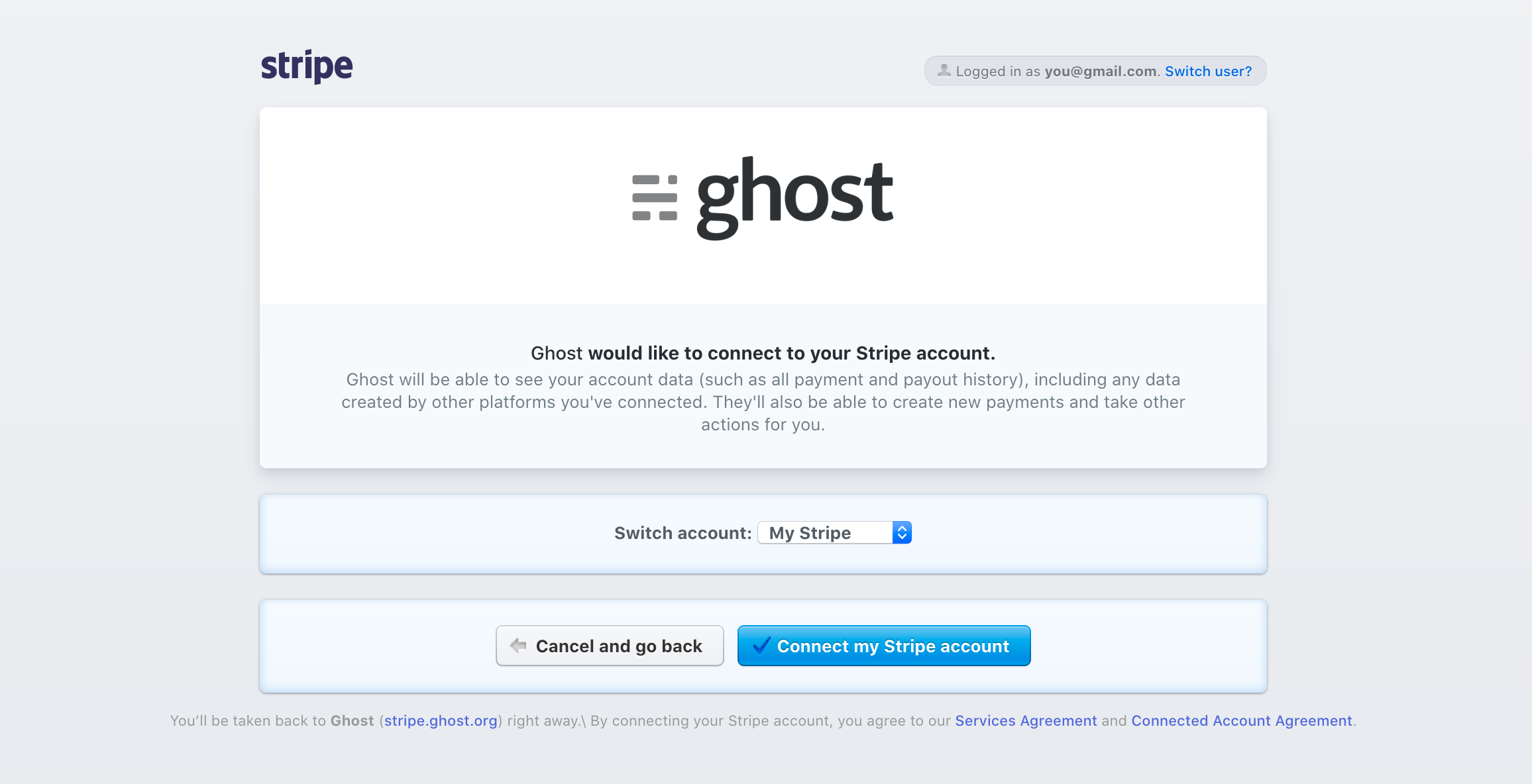 Connect your Stripe account