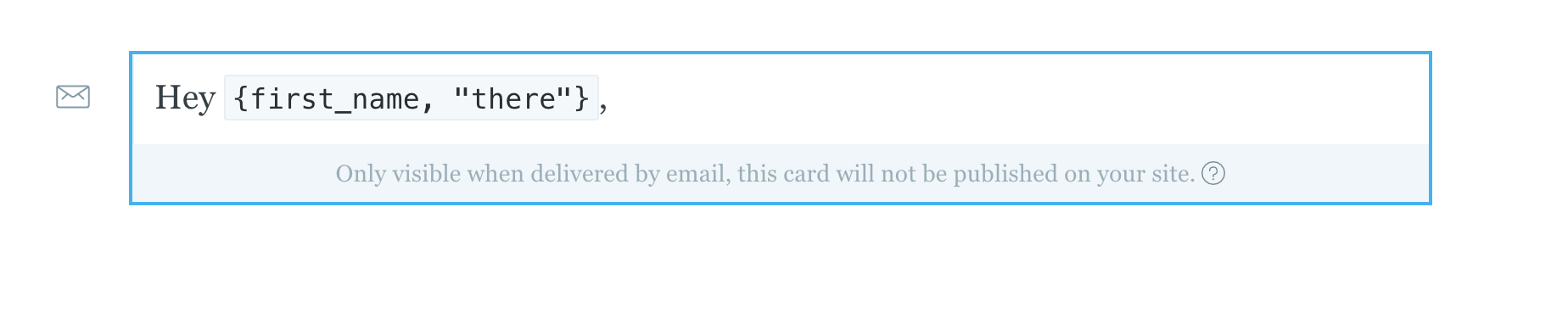Email card default example