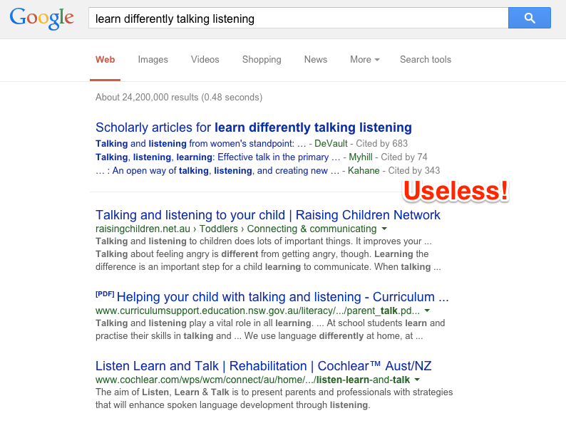Useless Google results