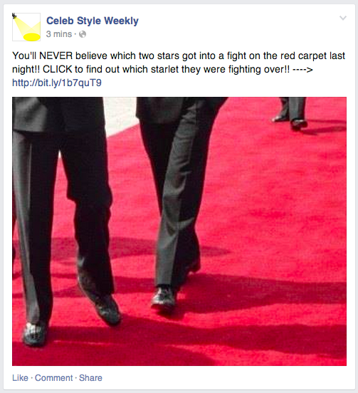 Facebook News Feed clickbait