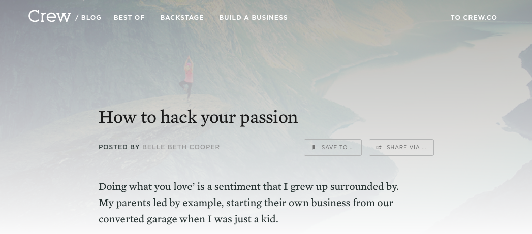 Hack your passion post