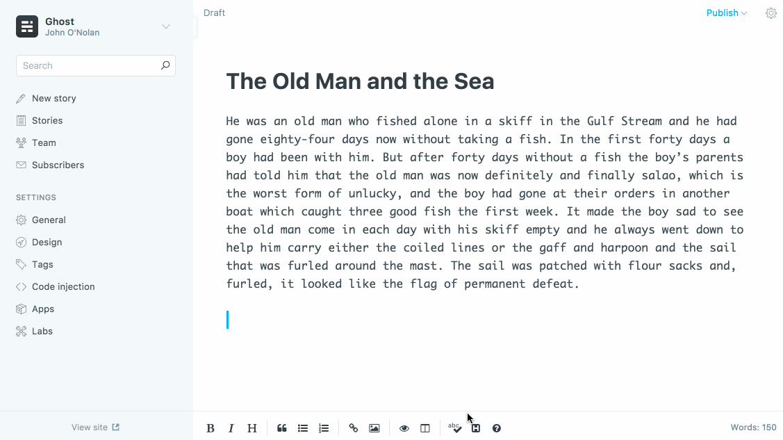 Hemingway Mode in action