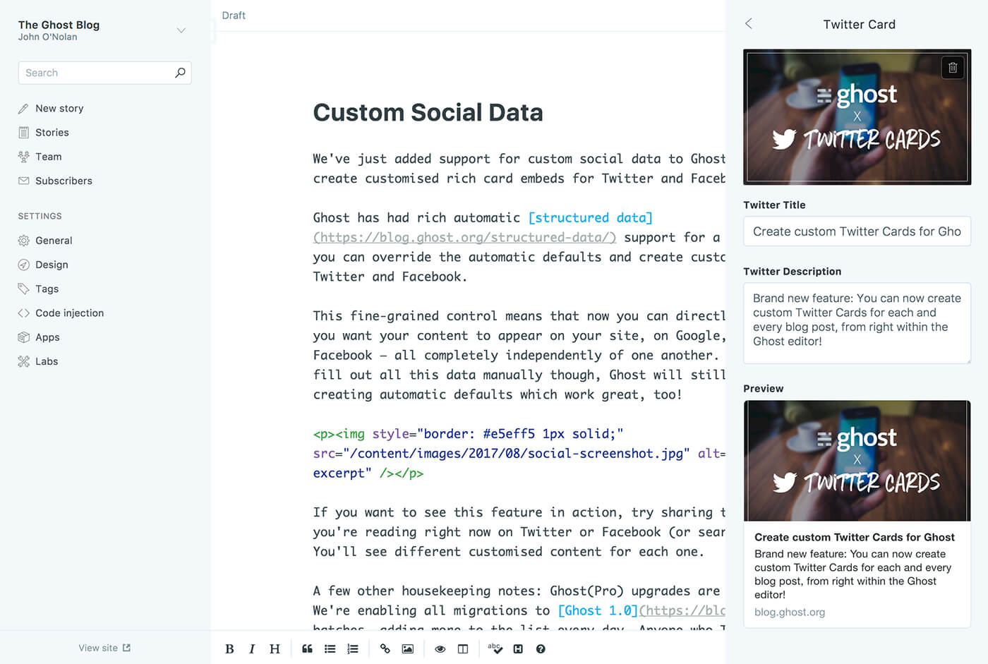 Adding a custom Twitter Card