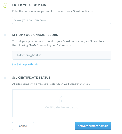 Activate Custom Domain
