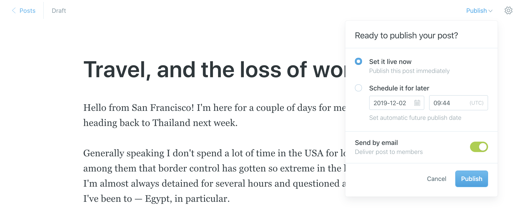 Sending an email newsletter in Ghost