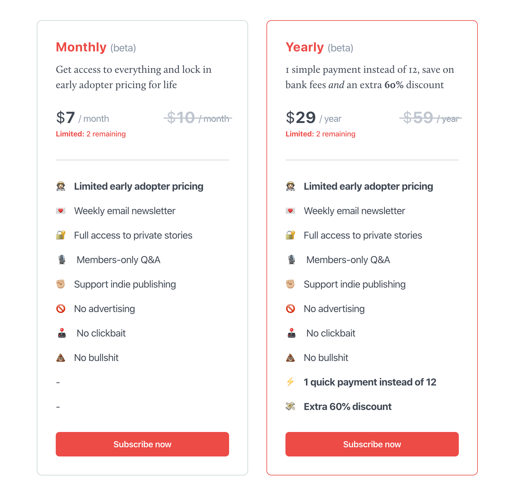 Early adopting pricing models on Rediverge.com