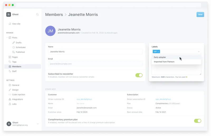 Segment subscribers with member labels